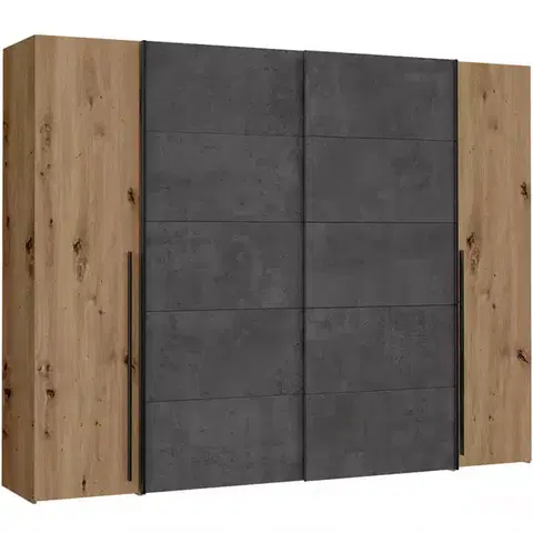 Šatníkové skrine Skriňa Narago 270 cm Dub Artisan/Betón
