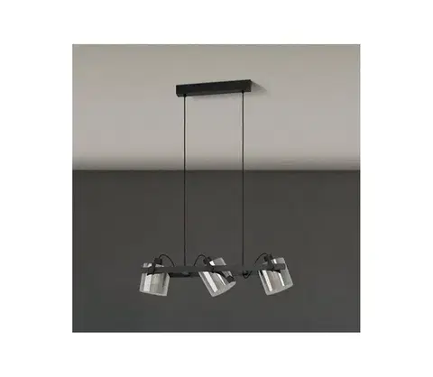 Svietidlá Eglo 780478 - Luster na lanku CALERINO 3xE27/40W/230V čierna 780478
