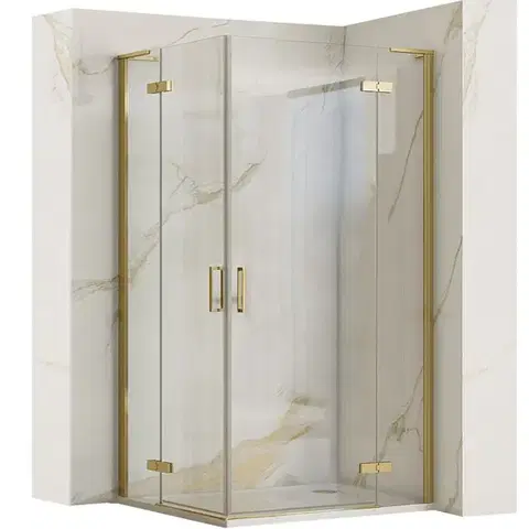 Sprchovacie kúty REA/S - Sprchová kabína Hugo 90x100 Gold Brush Dvere: 90 Dvere: 100 KPL-K0841