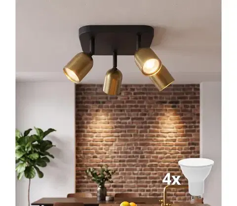 Svietidlá  LED bodové svietidlo TOP 4xGU10/10W/230V zlatá/čierna 3307