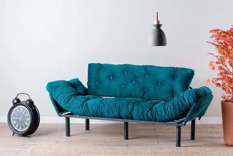 Pohovky a gauče Trojmiestna rozkladacia pohovka Nitta Triple - Petrol Green