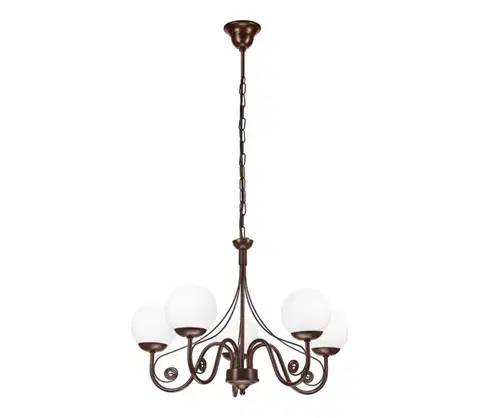 Svietidlá BRILAGI - LED Luster na reťazi COTTAGE 5xG9/40W/230V hnedá/biela 