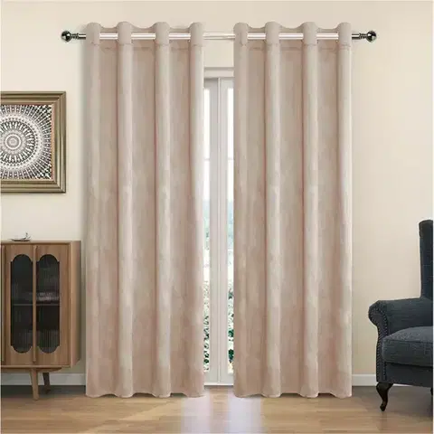 Závesy do spálne Záves na krúžkoch YC11932/200G/060/140x250 cm béžový