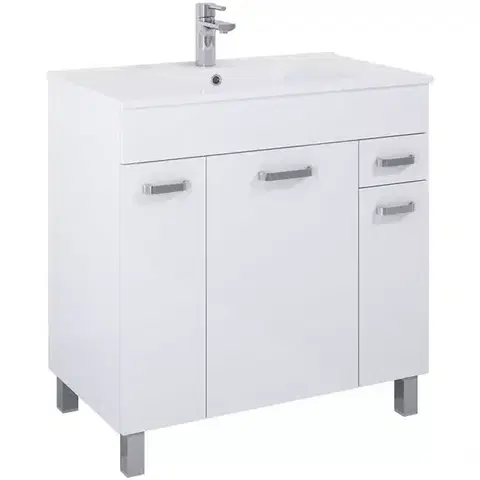 Nábytok do kúpeľne Kúpeľňová skrinka Uno Kyra 80 3D 1S white