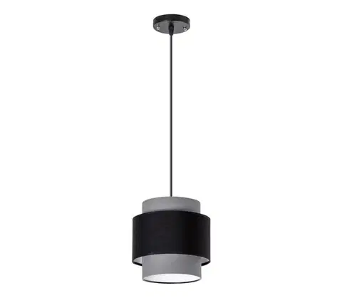 Svietidlá  Luster na lanku 1xE27/60W/230V šedá W-1204/1-20 SZARY+CZARNY