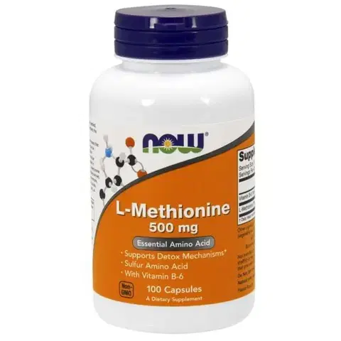 Ostatné aminokyseliny NOW L-Methionine 500 mg 100 rostlinných kapsúl