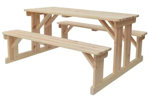 Záhradný pivný set - stôl a lavica Záhradný set PIKNIK MASÍV 180 cm Rojaplast