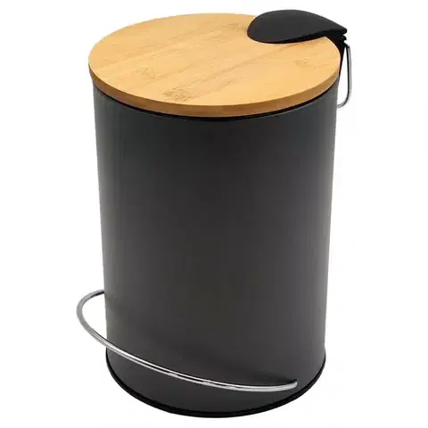Kovové koše Kôš s pedálom a bambusovým vrchnákom 5 l FTC2345B-5L
