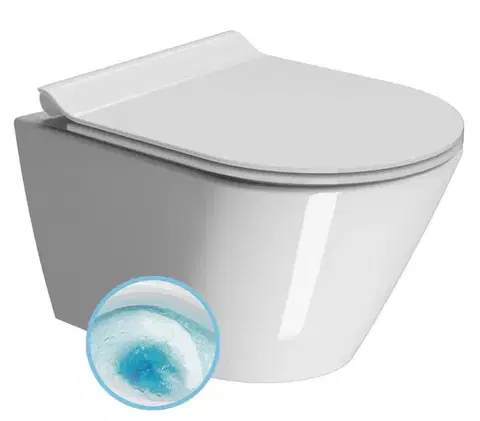Záchody GSI - KUBE X závesná WC misa, GeniusFlush, 36x50cm, biela ExtraGlaze 941211