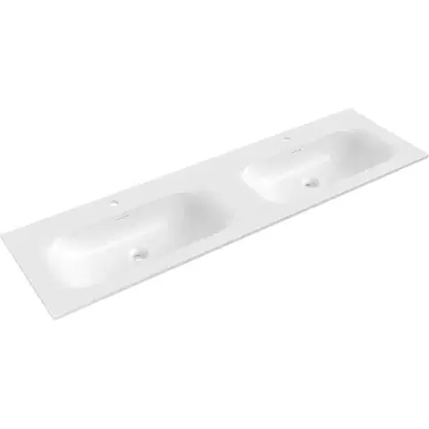 Sanitárna keramika MEXEN - Vela dvojumývadlo zapustené do dosky 161 x 46,5, biela lesk 25231600D