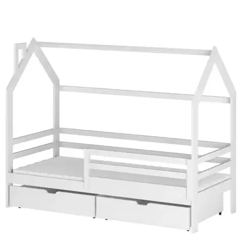 Detské postele Posteľ Domček Lila 90x200 biela