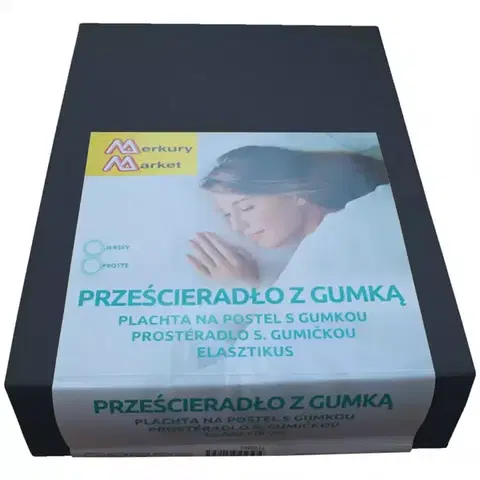Bytový textil Plachta na posteľ jersey 90x200 kol. 6148 čierna