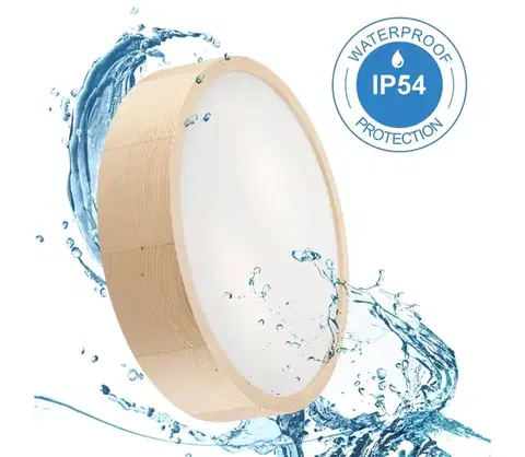 Svietidlá  Stropné kúpeľňové svietidlo NATURAL 3xE27/15W/230V IP54 borovica Ø37 cm LD-PD-6.20