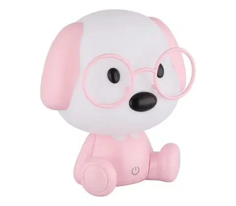 Lampy Globo 21761P - LED stmievateľná detská nočná lampa PUPPY 1W/5V 500 mAh ružová 21761P