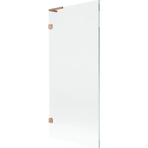 Sprchové dvere MEXEN/S - Lunar L vaňová zástena FIX 80 x 150, transparent, meď kartáčovaná 897L-080-000-65-00
