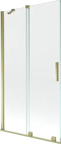 Sprchové dvere MEXEN/S - Velar Dvojkrídlová posuvná vaňová zástena 100 x 150, transparent, zlatá 896-100-000-01-50