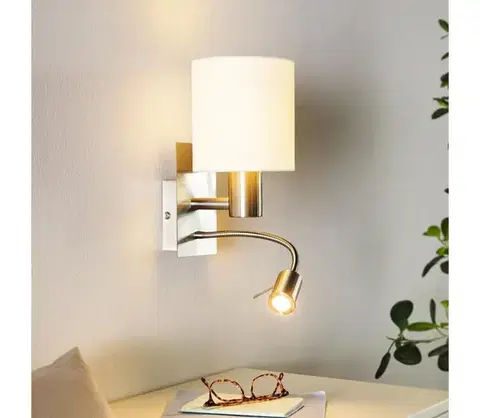 Svietidlá Eglo 96477 - LED Flexibilné svietidlo PASTERI 1xE27/40W+LED/3,8W biela 96477