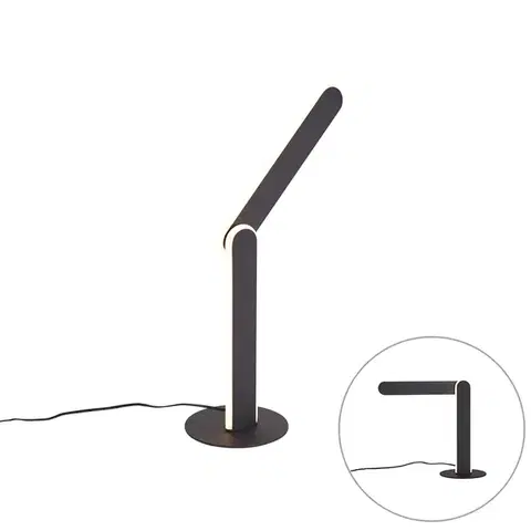 Stolné lampy Dizajnová stolná lampa čierna vrátane LED s 3-stupňovým stmievaním - Gate