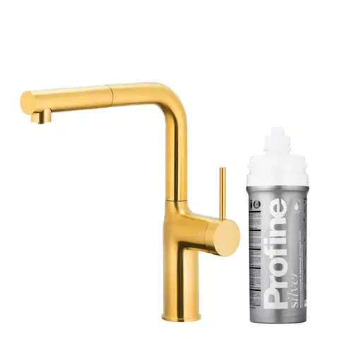 Kuchynské batérie KFA - Duero pure move pull-out bat. kuchynská filtrujúca, brúsené zlato + filter profine silver s 6623-424-31