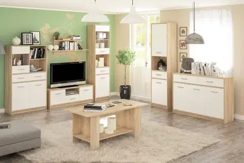 Obývacie steny NABBI Tavir obývacia izba dub sonoma / biela