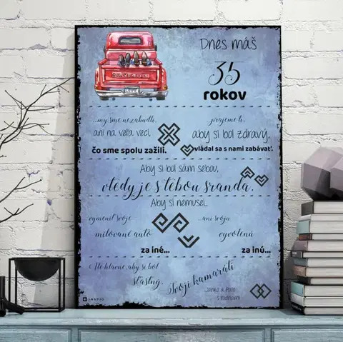 Tabuľky s venovaním (darčeky) Darček pre kamaráta - Personalizovaná tabuľka k narodeninám
