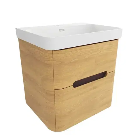 Kúpeľňový nábytok Kúpeľňová skrinka s umývadlom SAT Fusion 57,5x53x45 cm dub medový mat SATFUSION260DMMW SATFUSION260DMMW
