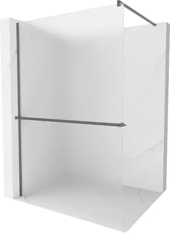 Sprchové dvere MEXEN/S - Kyoto+ Sprchová zástena s poličkou WALK-IN 100 x 200, dekor, grafit metal 800-100-121-95-30