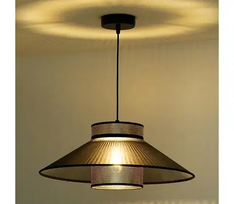 Svietidlá  - Luster na lanku RIO SHINY 1xE27/15W/230V pr. 45 cm čierna/medená 603133