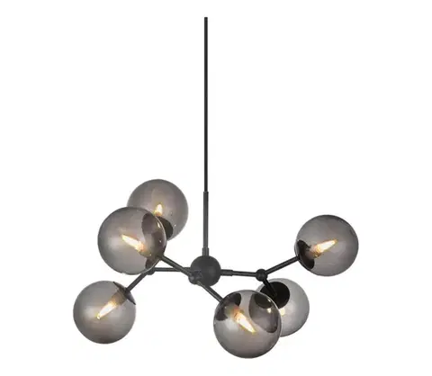 Svietidlá Halo Design 738823 - Luster na lankách ATOM 6xG9/28W/230V pr. 57 cm čierna/k. čierna 738823