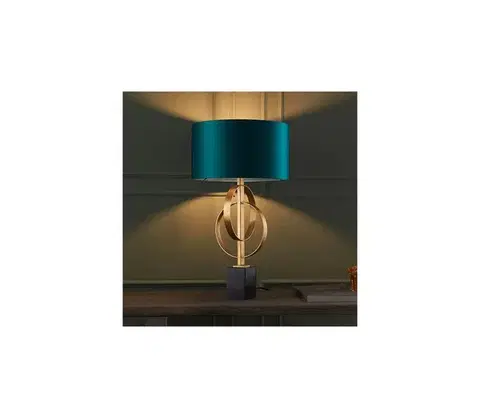 Lampy Endon 95221 - Stolná lampa 1xE27/10W/230V modrá/mosadz/čierna 95221