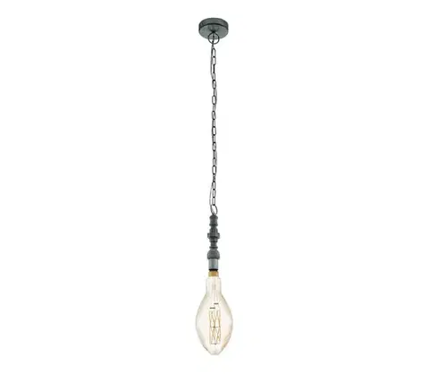 Svietidlá Eglo 79407 - LED luster na reťazi PENSILVA 1xE27/8W/230V čierna 79407