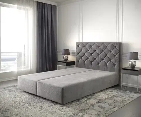 Rámy postelí DELIFE Boxspring posteľ Dream-Great 160x200 cm mikrovlákno taupe