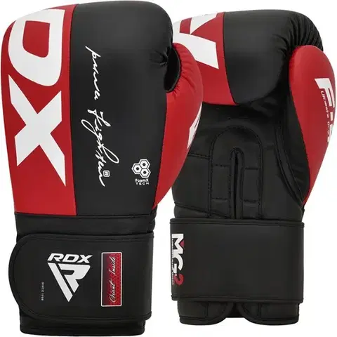 Bojové športy RDX Boxerské rukavice F4 HOOK & LOOP Red  16 OZ