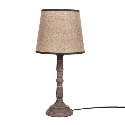 Stolové lampy Stolová lampa CARDINALE, výška 43 cm, tmavosivá, 1x40 E27, tienidlo z tmavého ľanu