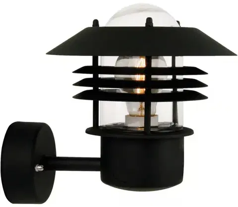 Svietidlá Nordlux - Vonkajšie nástenné svietidlo VEJERS 1xE27/60W/230V IP54 čierna 25091003