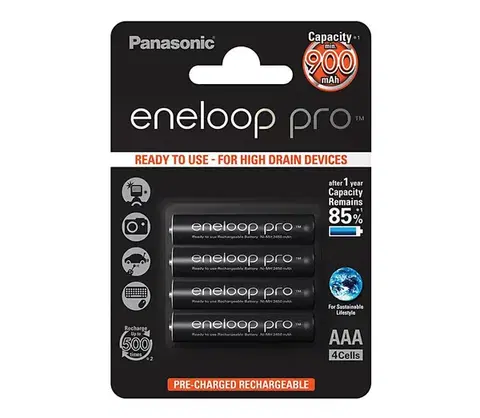 Predlžovacie káble Pana Eneloop Pro BK-4HCDE/4BP - 4ks nabíjacia batéria AAA Eneloop Pro NiMH/1 11492