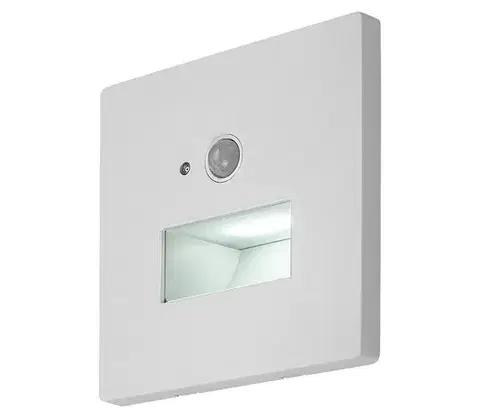 LED osvetlenie Rabalux 77198-LED Schodové svietidlo s pohybovým a súmrakovým senzorom LUNCA 1W/230V 3000/4500/6500K biele 77198