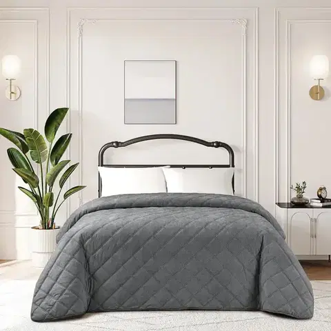 Prehozy na posteľ Prikrývka na posteľ Ela RQ-110 170x220 cm sivá