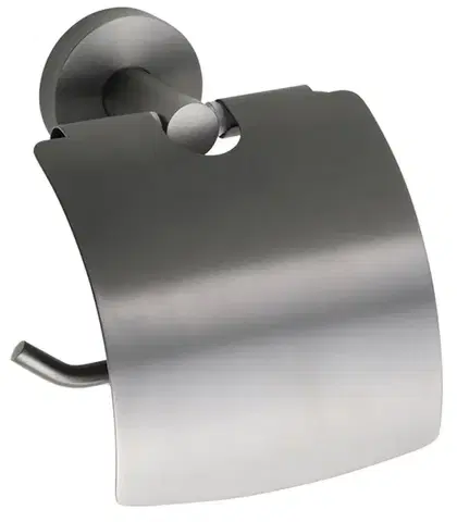 Držadlá k vani SAPHO - X-ROUND GUN METAL držiak toaletného papiera, s krytom, gun metal XR732GM