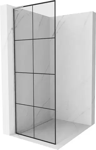 Sprchové dvere MEXEN/S - Kioto L Sprchová zástena WALK-IN 90 x 200, čierny vzor, chróm 800-090-103-01-77