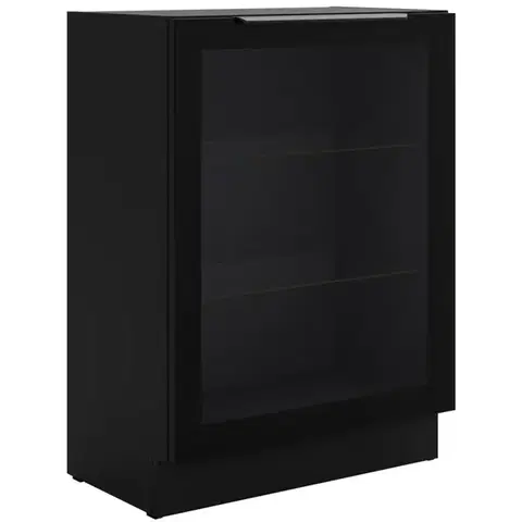Kuchynské skrinky stojace Vitrína Čierna/Čierna 60dw 1f Bb