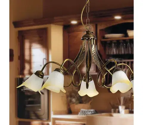 Svietidlá ONLI - Luster na reťazi DOPPIO GIRO 5xE14/6W/230V bronzová 4250/5B