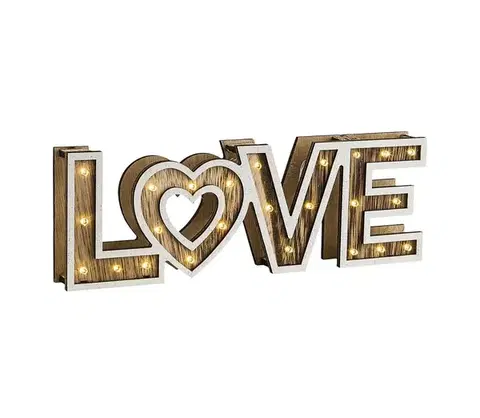 Lampy Globo 29976 - LED stolná lampa LOVE 24xLED/0,06W/3xAA drevo