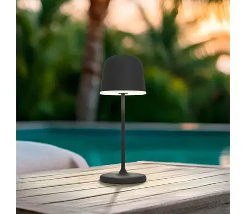 Lampy Eglo 901877 - LED stmievateľná vonkajšia nabíjateľná stolná lampa MANNERA-S LED/1,8W/5V IP54 čierna 901877