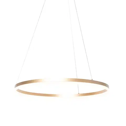 Závesné svietidlá Dizajnové závesné svietidlo zlaté 80 cm vrátane LED 3-stupňový stmievač - Anello