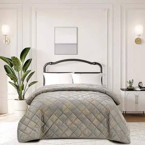 Prehozy na posteľ Prikrývka na posteľ Poli 2504-2 sivá 170x220 cm
