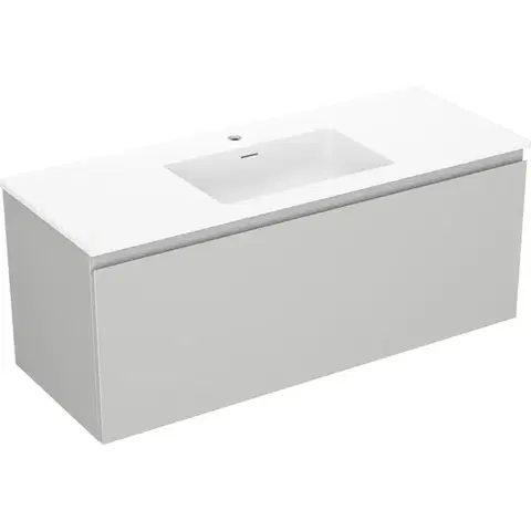 Kúpeľňový nábytok MEXEN/S - Orio kúpeľňová skrinka 120 cm s umývadlom Otis, 1 šuplík, sivá mat/biela mat 91A10-12047-1-BF62-W18M01
