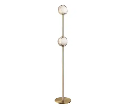 Lampy Ideal Lux - LED stojacia lampa BLOOM 2xLED/5,5W/230V CRI 90 zlatá/dymová béžová 366616