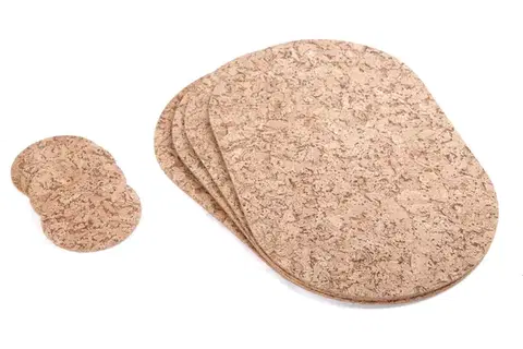 Prestierania MAKRO - Podložka korok Ovál 4 + 4ks 40x25cm