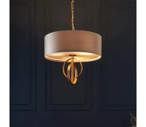 Svietidlá Endon 95212 - Luster na reťazi 3xE27/10W/230V priemer 60 cm sivá/mosadz 95212